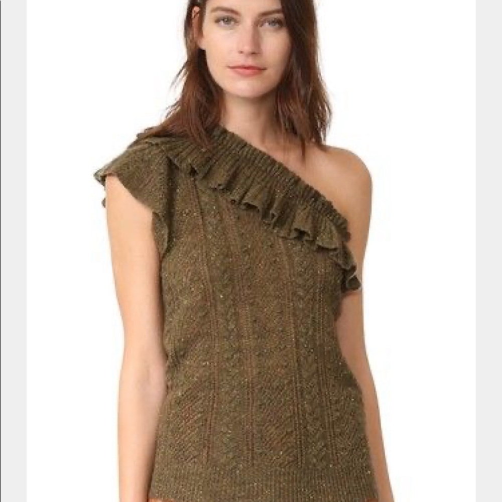 Ulla Johnson Fredda One Shoulder Ruffle Top